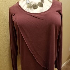 🍨Cato Dark Mauve Flutter Blouse